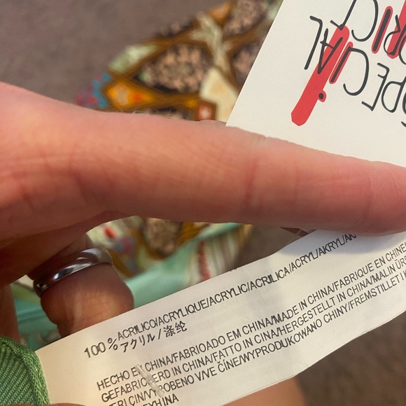 2 FOR $25Ze’re’ TRF Mint Green Large Scarf Tapestry Wrap Made In England NEW $60 - Picture 5 of 6